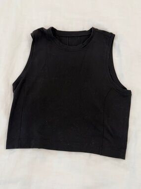 lululemon athletica Black Cropped Muscle Tank
